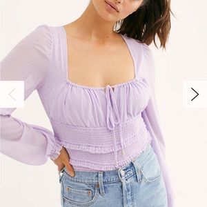 Free people Lolita Blouse in Lilac — worn twice